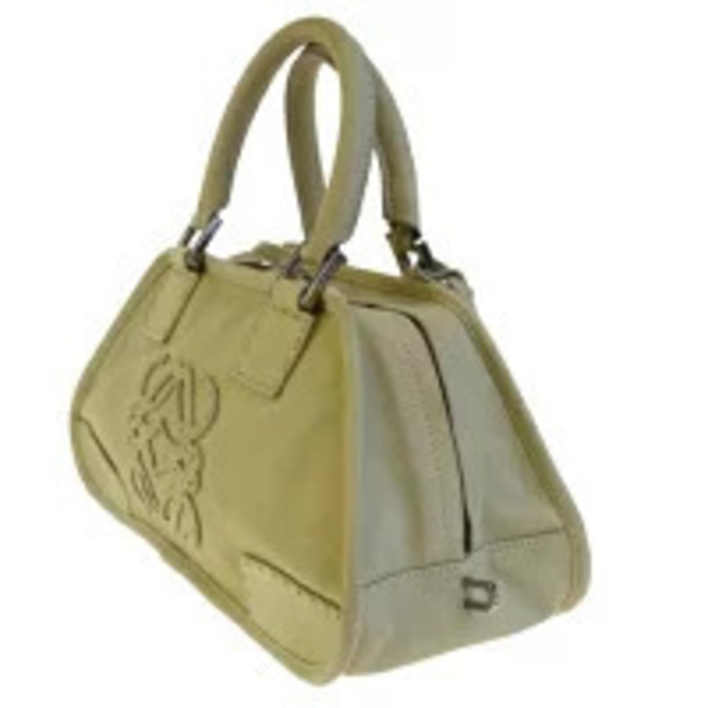Loewe Leather Handbag White Amazona Padlock Ivory White